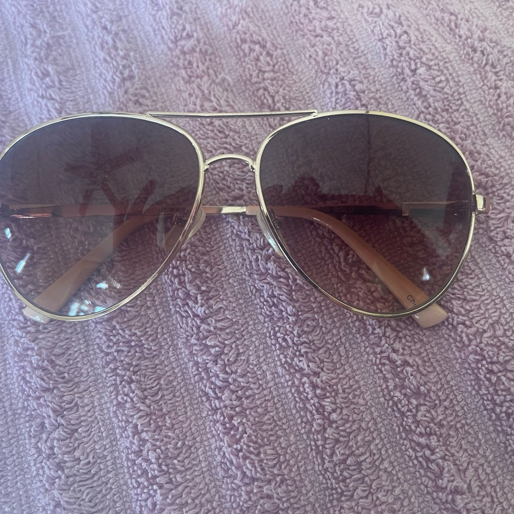 Women’s Aviator Sunglasses in Brown Gradient with rose Gold Frame